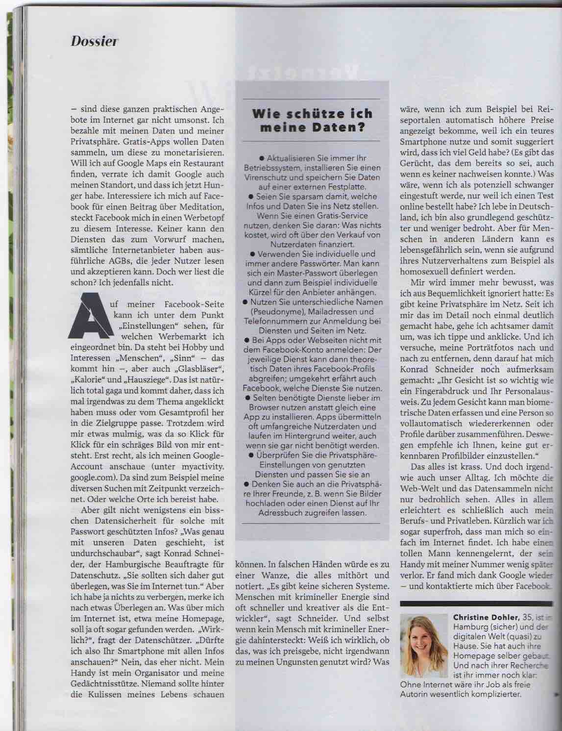 aspector hamburg bruno schmidt in der Zeitschrift Brigitte